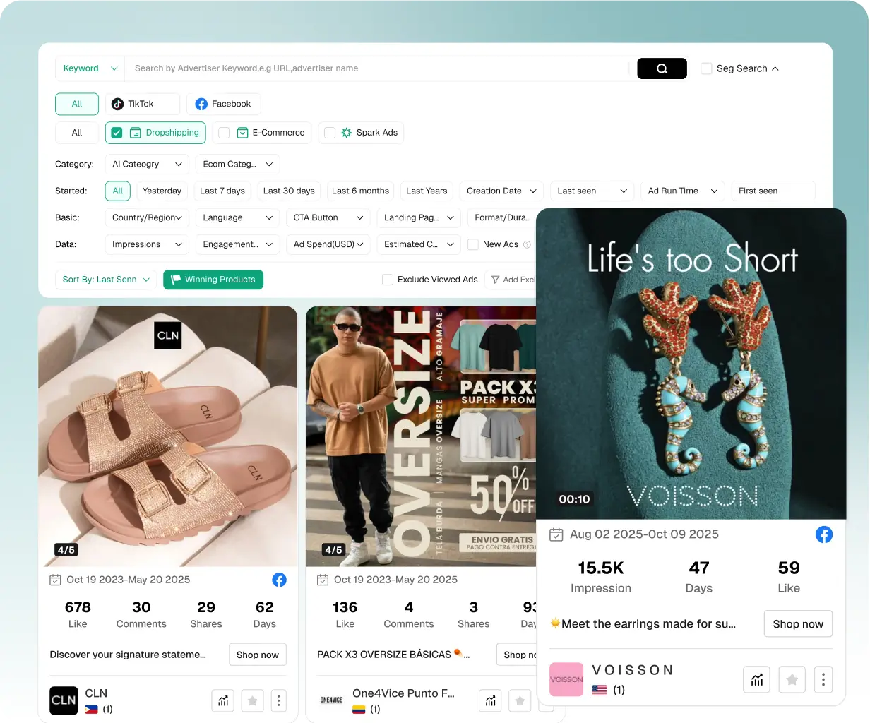 Encontre anúncios criativos que geram vendas