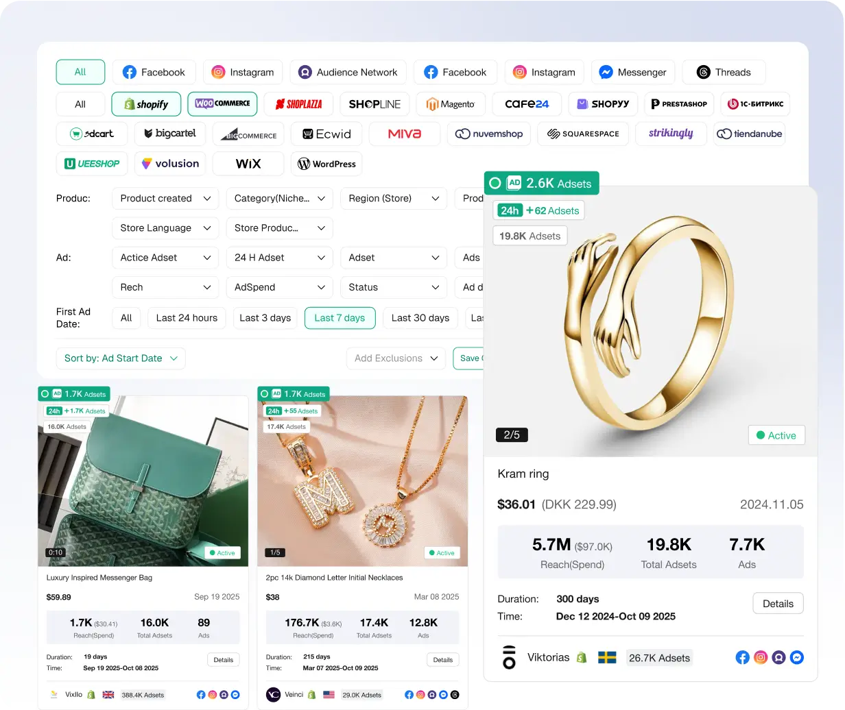 Analise lojas concorrentes no Shopify e WooCommerce