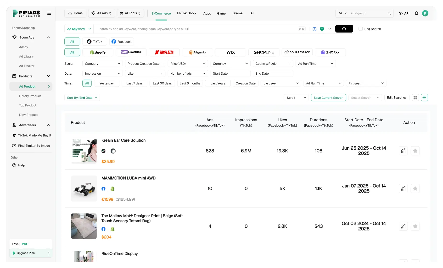 Pesquisa de produtos